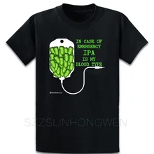 Ipa Is My Blood type крафт пиво забавная футболка юмором печатных формальный весенний круглый воротник с коротким рукавом Винтаж более Размер 5XL рубашка