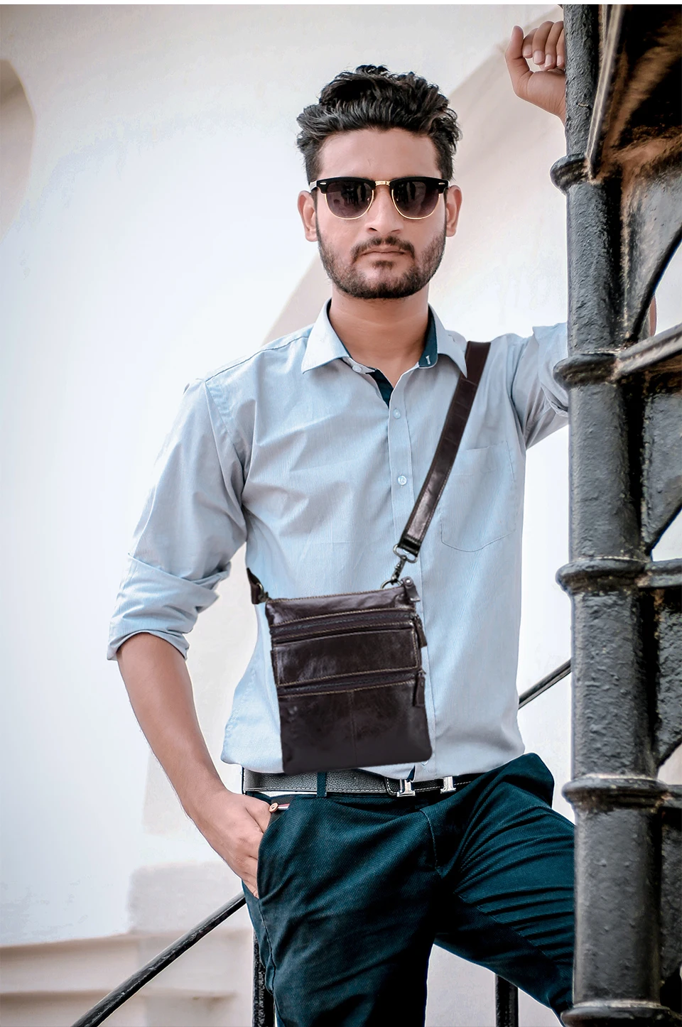 Office On-the-go Pro Leather Messenger Bag