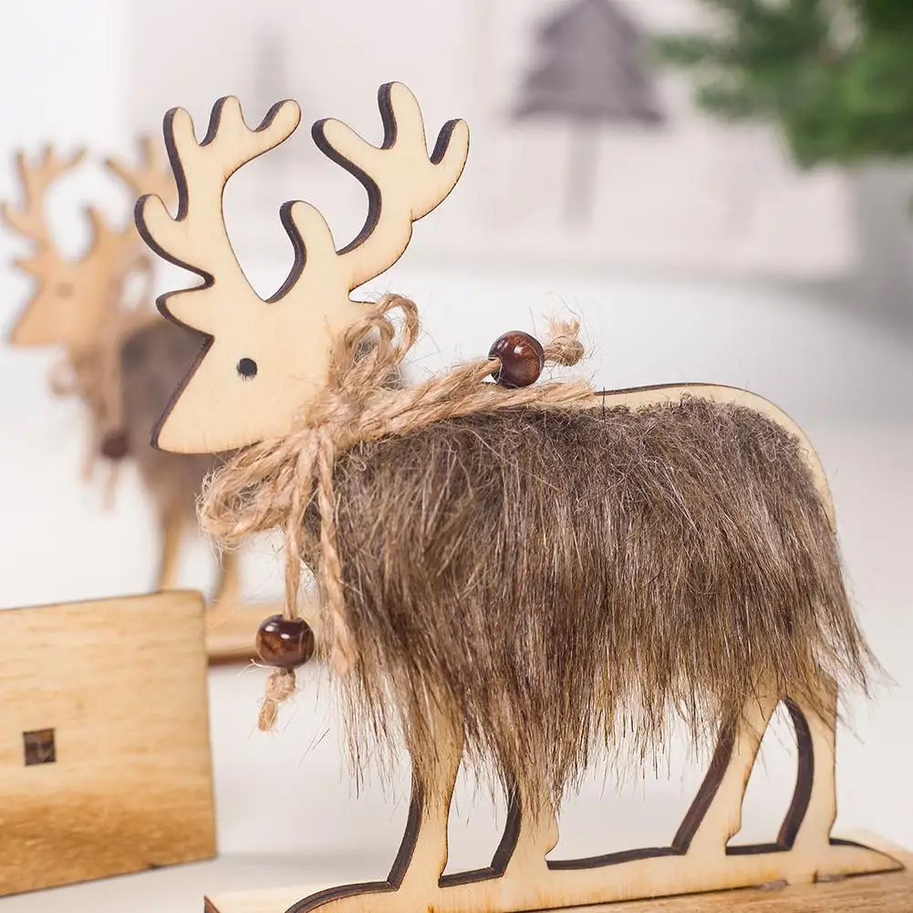 Рождественские деревянные поделки, гравировка, рождественские лося, деревянные фишки, домашние украшения для рождественской елки, маленькие украшения
