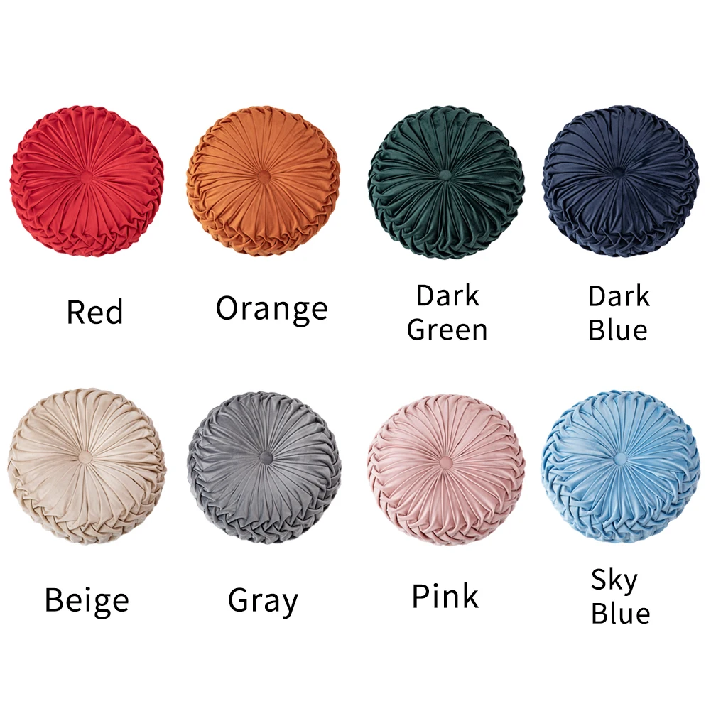 38x10cm Pumpkin Cushion Solid Color Plush Car Soft Support Pastoral Style Chair Pads Pillow Gift Home Durable Round Sofa