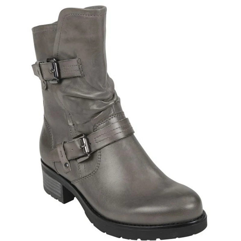 Puimentiua женские ботинки из искусственной кожи; повседневная обувь; замшевые ботинки с пряжкой; зимние ботинки на высоком каблуке; женская обувь