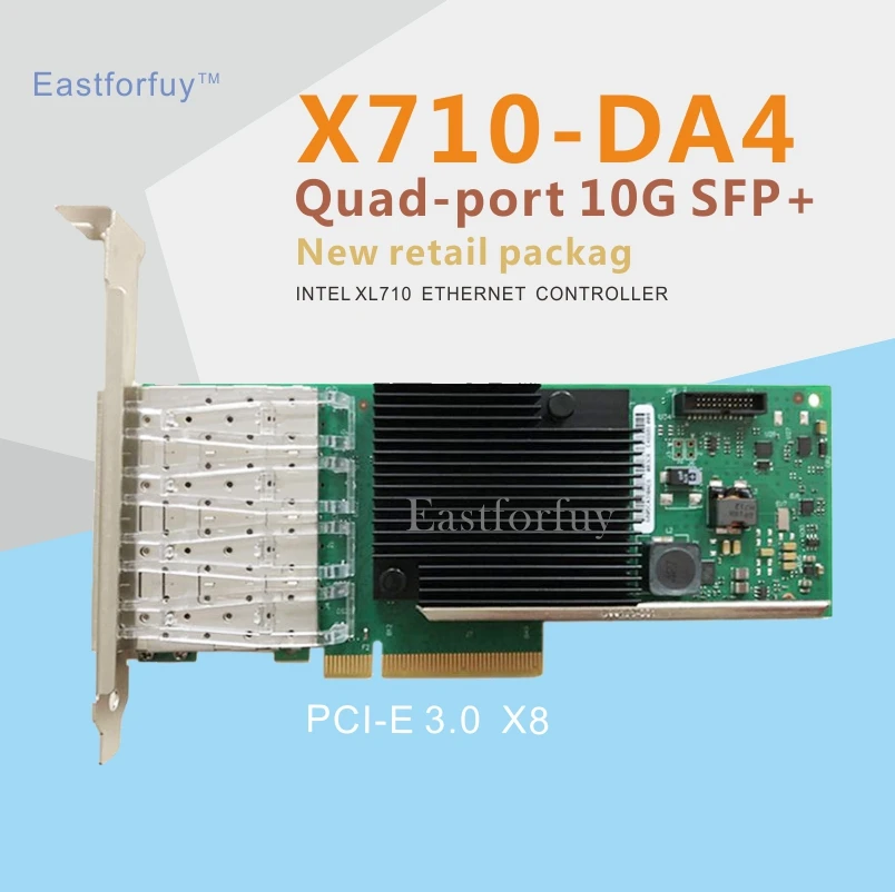 Eastforfuy 4 порта 10-гигабитный Ethernet NIC стандартная сетевая карта X710DA4