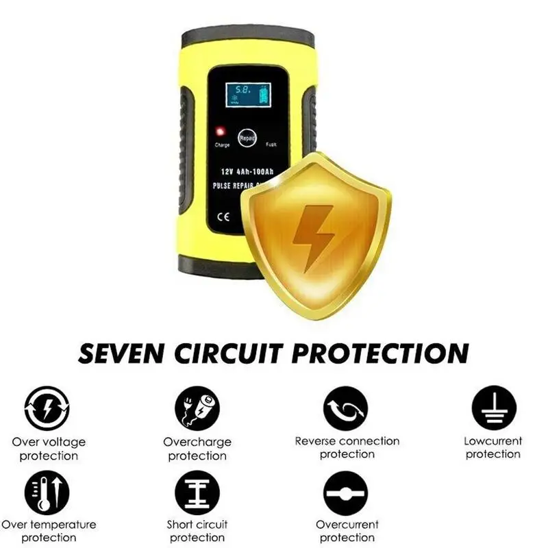 12V 5A импульсный ремонт Зарядное устройство с ЖК-дисплей Дисплей, мотоцикл, тени для век WET& Зарядное устройство 12В гель Батарея Зарядное устройство, кислотная AGM свинцово Батарея автомобиля D3R5