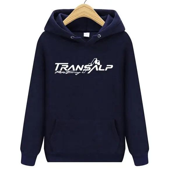 Новые Брендовые мужские мотоциклетные толстовки Transalp стиль 650 XL700V мужские толстовки с капюшоном для любителей мотоциклов JDM женские толстовки куртка - Цвет: Тёмно-синий