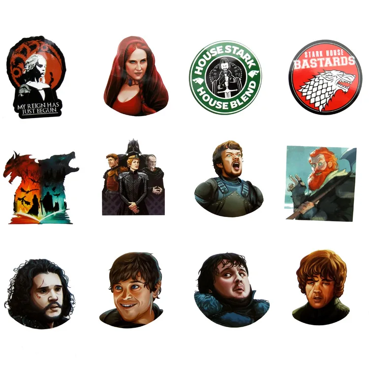 61 Чжан Игра престолов игры ПВХ граффити мультфильм путешествия чемодан на колесиках ноутбук скейтборд водостойкая клейкая бумага