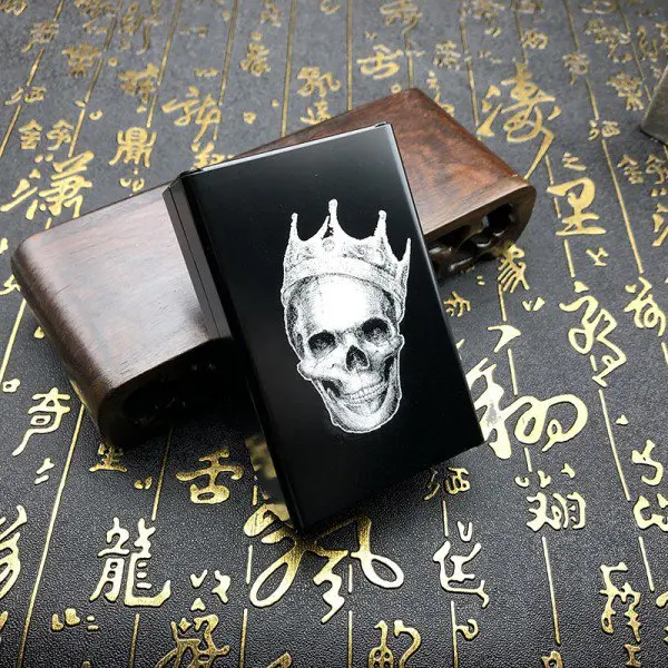 Металлический чехол для курительной сигареты, держатель для King Skull, карманная коробка, держатель для сигарет, контейнер для хранения, аксессуары для курения - Цвет: E
