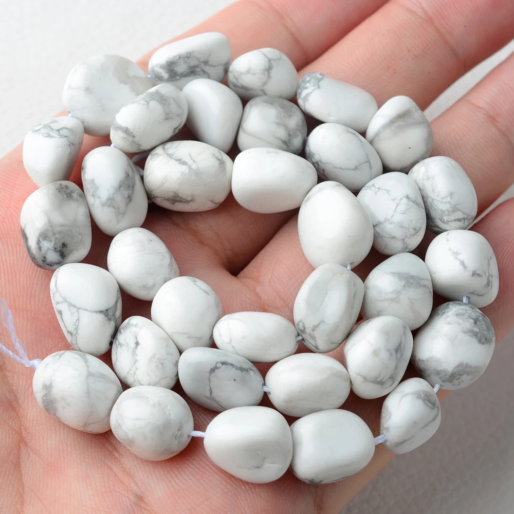 Natural White Howlite Turquoises Irregular Nugget Beads,Raw Magnesite  Pendant Beads For DIY Necklace Jewelry
