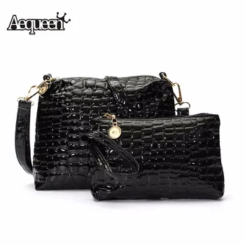 

2PCS Fashion Women Leather Handbags Casual Crocodile Pattern Shoulder Bag Ladies Messenger Crossbody Bag Clutch Composite Bags