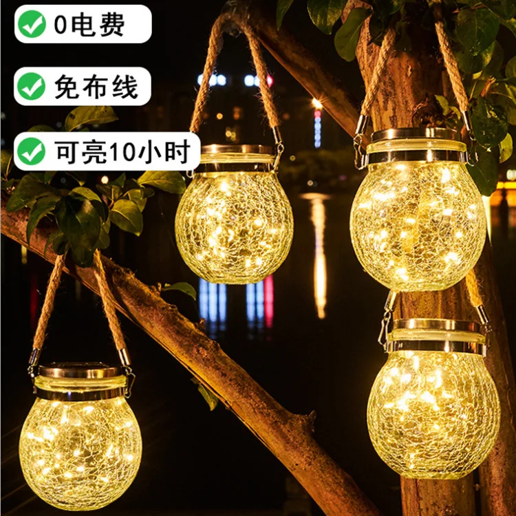 

Led Solar Crack Bottle Glass Pot Lamp Garden Waterproof Mason Decorative Chandelier Fairy Lights Valentines Guirlande Lumineuse