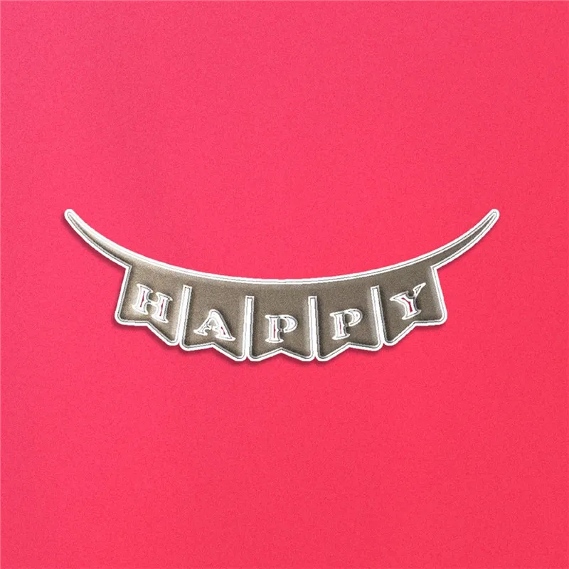

DiyArts Happy Letter Dies Ribbon Metal Cutting Dies Scrapbooking Card Making Embossing Stencil DieCut Template 2019 New Dies