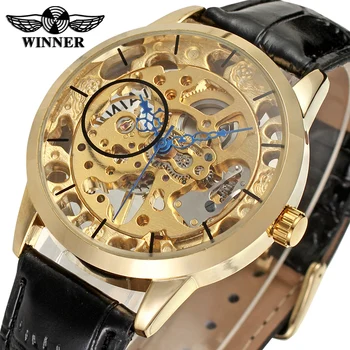 

Brand T-winner Casual Fashion Watch Mechanical Male Watch Skeleton Mechanical Watch For Man automatic self winder Wrist Watch