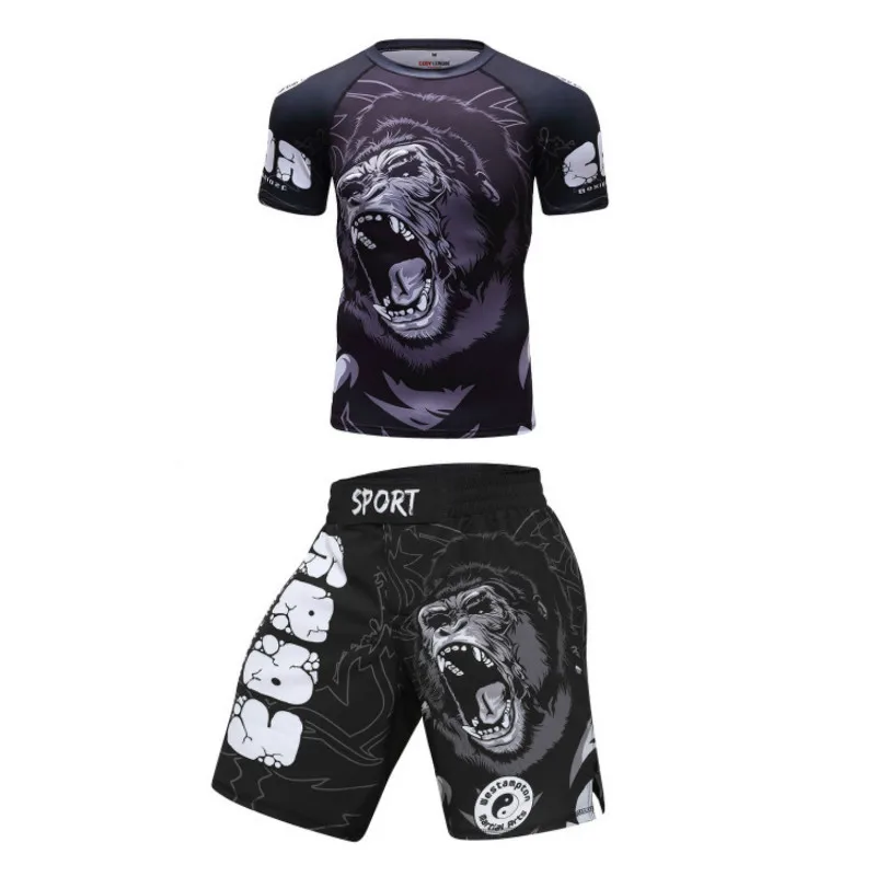 Компрессионные рубашки мужские для MMA бокса Муай Тай шорты Рашгард джиу джитсу