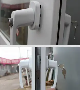 

Plastic Steel Door double-sided Handle sliding push door handles 55-65MM with lock insurance