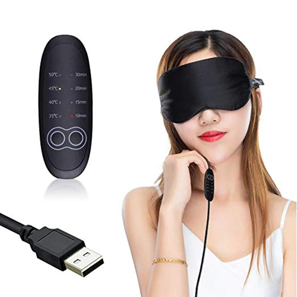 

USB Steam Sleeping Eye Mask Shading Mask For Sleep Soft Adjustable Temperature Control Electric Heated Eye Mask to Relieve Eye