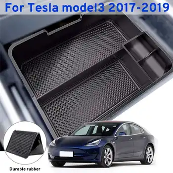 

Car Armrest Box Center Console Storage Glove Box Organizer Insert Tray Container Holder For Tesla Model 3 2017 2018 2019