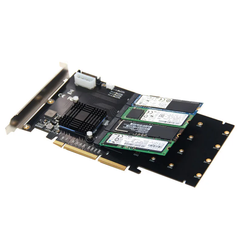 Адаптер M.2 Raid контроллер/Ssd/карта Pci-E/Pcie M.2 Ssd радиатор охлаждения Pcie X16 для M.2 2280 Nvme Ssd+ вентилятор