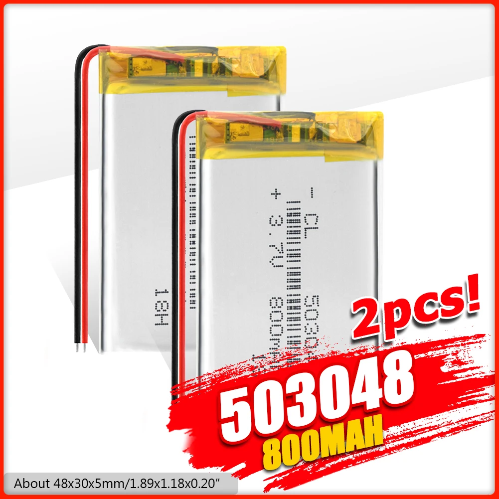 Перезаряжаемый 3 7 V 503048 053048 800MAH литий полимерный аккумулятор для MP3 MP4 Bluetooth gps