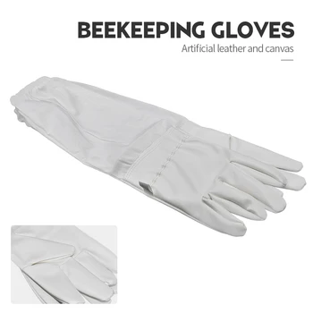 

Beekeeper Prevent Gloves Protective Sleeves Ventilated Professional Thin Soft PU Leather Canvas Anti Bee Beekeeping Equipment