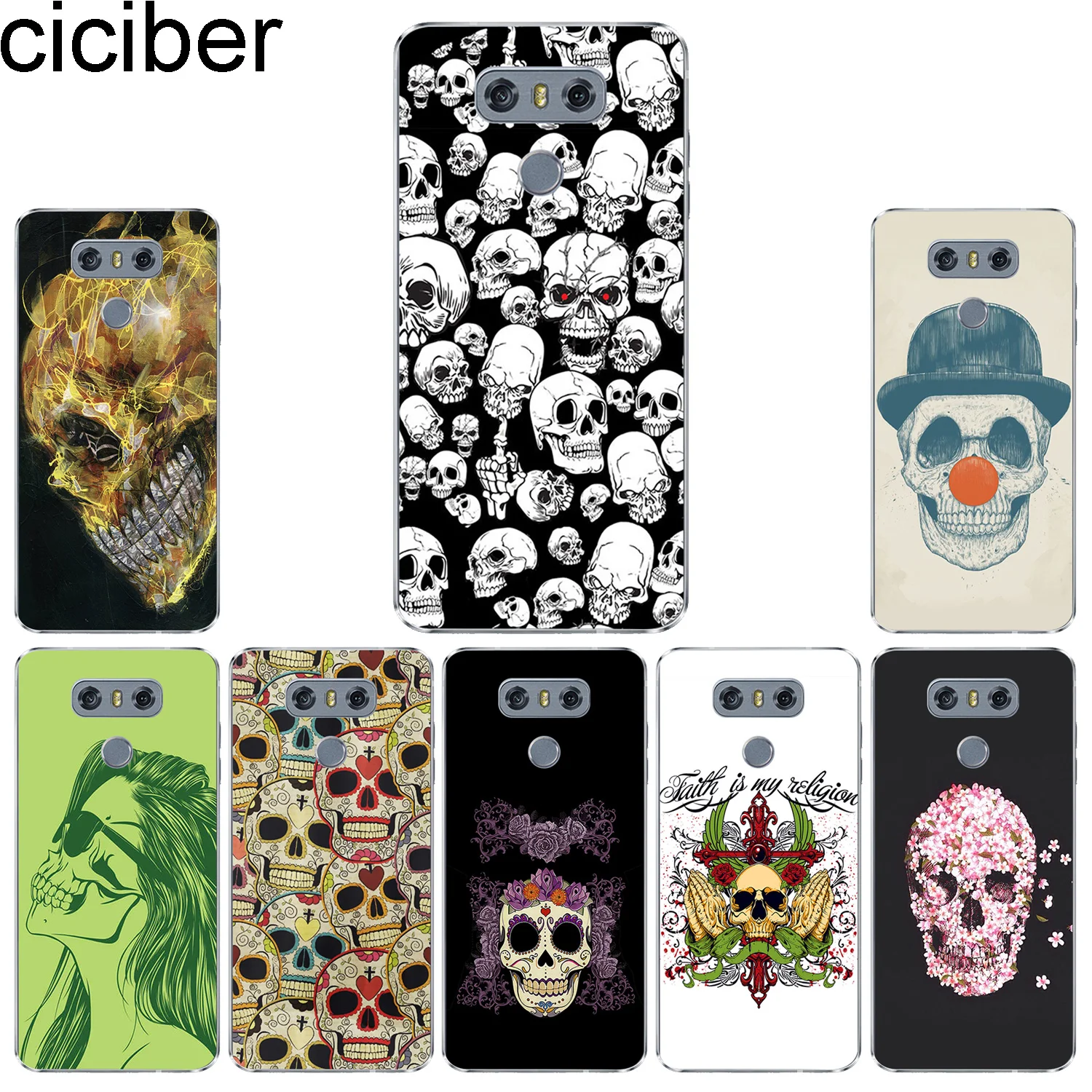 ciciber for LG G7 G6 G5 G4 V40 V35 V30 V20 Phone Case K11 K10 K9 K8 K7 K4 2018 2017 X Power 3 2 Q Stylus 6 7 Terror Skull |