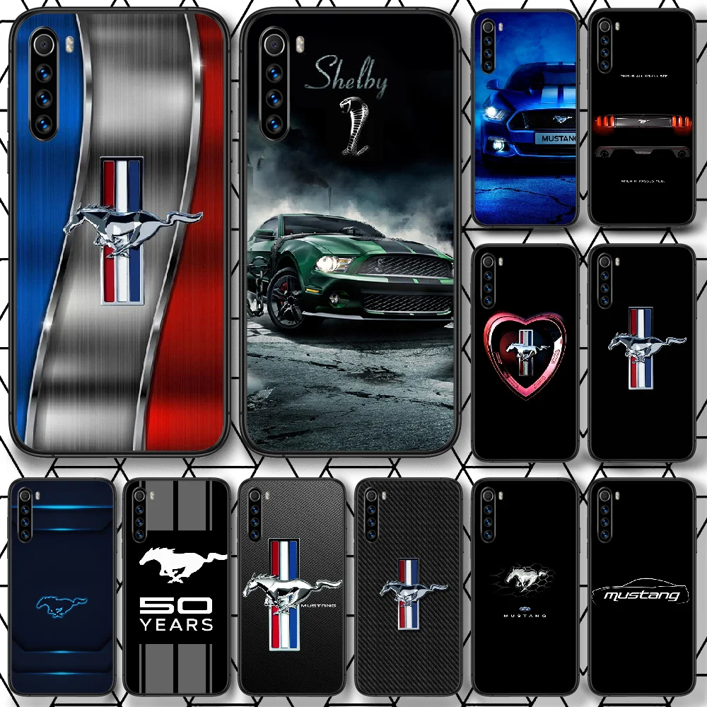 

Mustang Sports Car Phone case For Xiaomi Redmi Note 7 8 8T 9 9S 4X 7 7A 9A K30 Pro Ultra black coque fashion prime luxury back