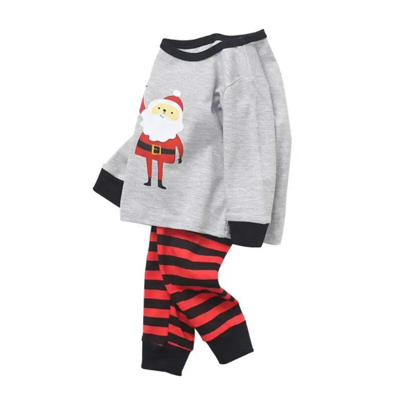 

Autumn Baby Kids Girls Boys Casual Sleepwear Christmas Elk Print Sleepwear Set Long Sleeve Blouse+Pants Pajamas