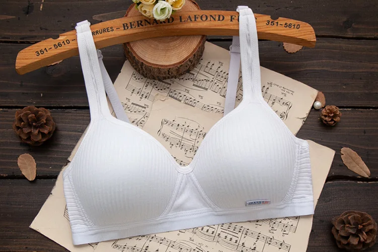 strapless push up bra Han edition contracted girl pure cotton underwear bra high school student development thin without rims together to finalize the lace bralette