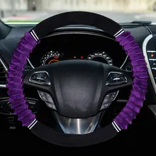 Универсальное кольцо в стиле пэчворк кожаный чехол для рулевого колеса автомобиля 38 см автомобильный Стайлинг спортивный Противоскользящий автомобильный чехол на руль