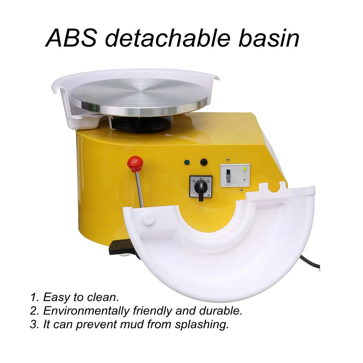 Pottery Wheel Machine 32cm 220V 250W Hand cranked and pedal control peda Ceramic Work Clay Art With Mobile Smooth Low Noise