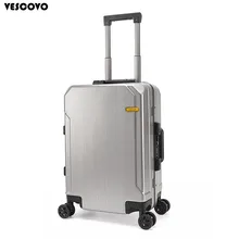 VESCOVO алюминий рама на колесиках дорожные чемоданы 20 дюймов для мужчин бизнес Carry On Box женские сумки на колесах