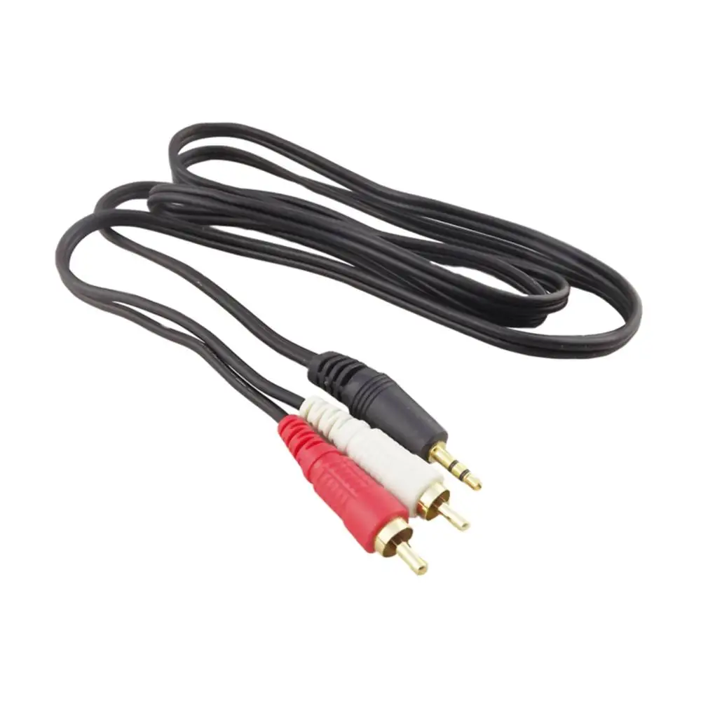 1Pc 1.8M/6Ft 3.5Mm Maschio Stereo A 2 Rca Fono Maschio Spina Audio Video Adattatore Av Cavo Connettore Placcato Oro