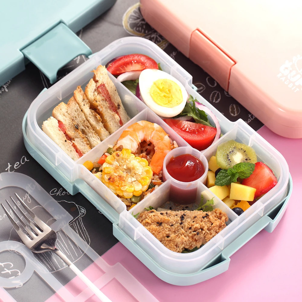 Коробка для завтрака 920 мл 6 сеток Bento коробки микроволновая посуда хранение