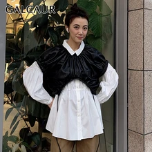 Best Price GALCAUR Black PU T Shirt For Women O Neck Short Sleeve High Waist Drawstring Ruched Streetwear Leather T Shirts Female 2020 Tide Best Price GALCAUR Black PU T Shirt For Women O Neck Short Sleeve High Waist Drawstring Ruched Streetwear Leather T Shirts Female 2020 Tide