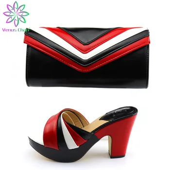 

2020 Latest Design African Women Wedding Shoes and Bag Set Italian Shoe and Bag Set for Party In Women High Quality
