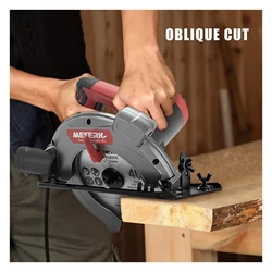 Scie circulaire multifonctionnelle, Machine de découpe maximale de 65MM, deux lames, outils électriques METERK AC, travail du bois, bricolage 