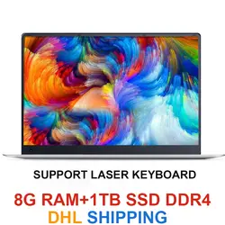 15,6 дюймовый ноутбук с 8G Оперативная память DDR4 1 ТБ 512G 256G 128G SSD Игровые ноутбуки Ultrabook intel j3455 4 ядра Win10 Тетрадь компьютер