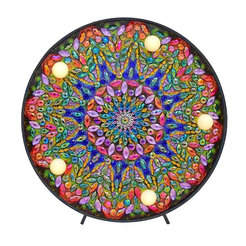 

Diamond Painting Kit With LED Night Light DIY Diamond Drawing Tool Mandala Pattern Painting Lamp Arts Craft For Home
