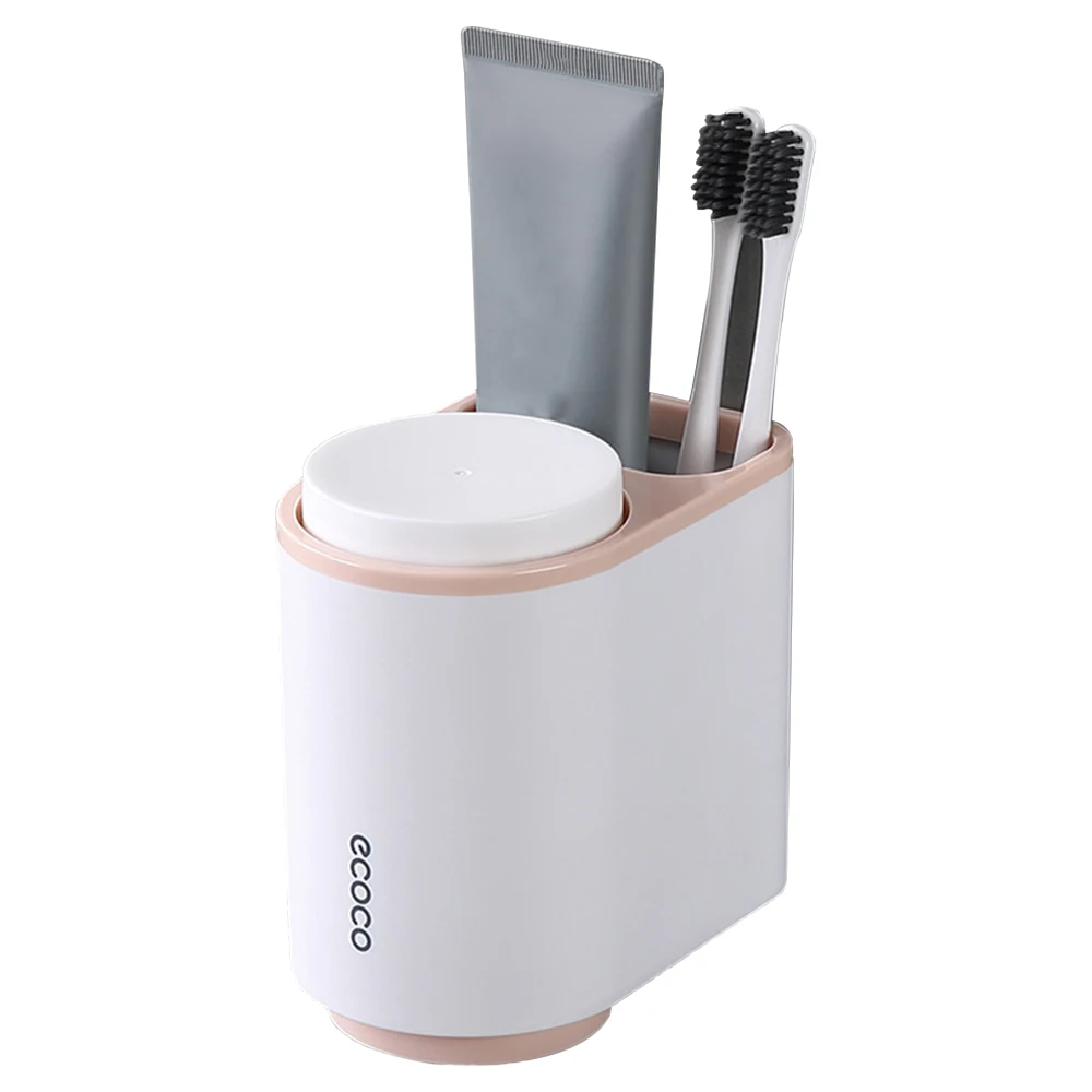 

ECOCO Toothpaste Holder Wall-Mounted Toothbrush Storage Rack Magnetic Toothbrush Cup Holder Organizer Bathroom Storage Supplies