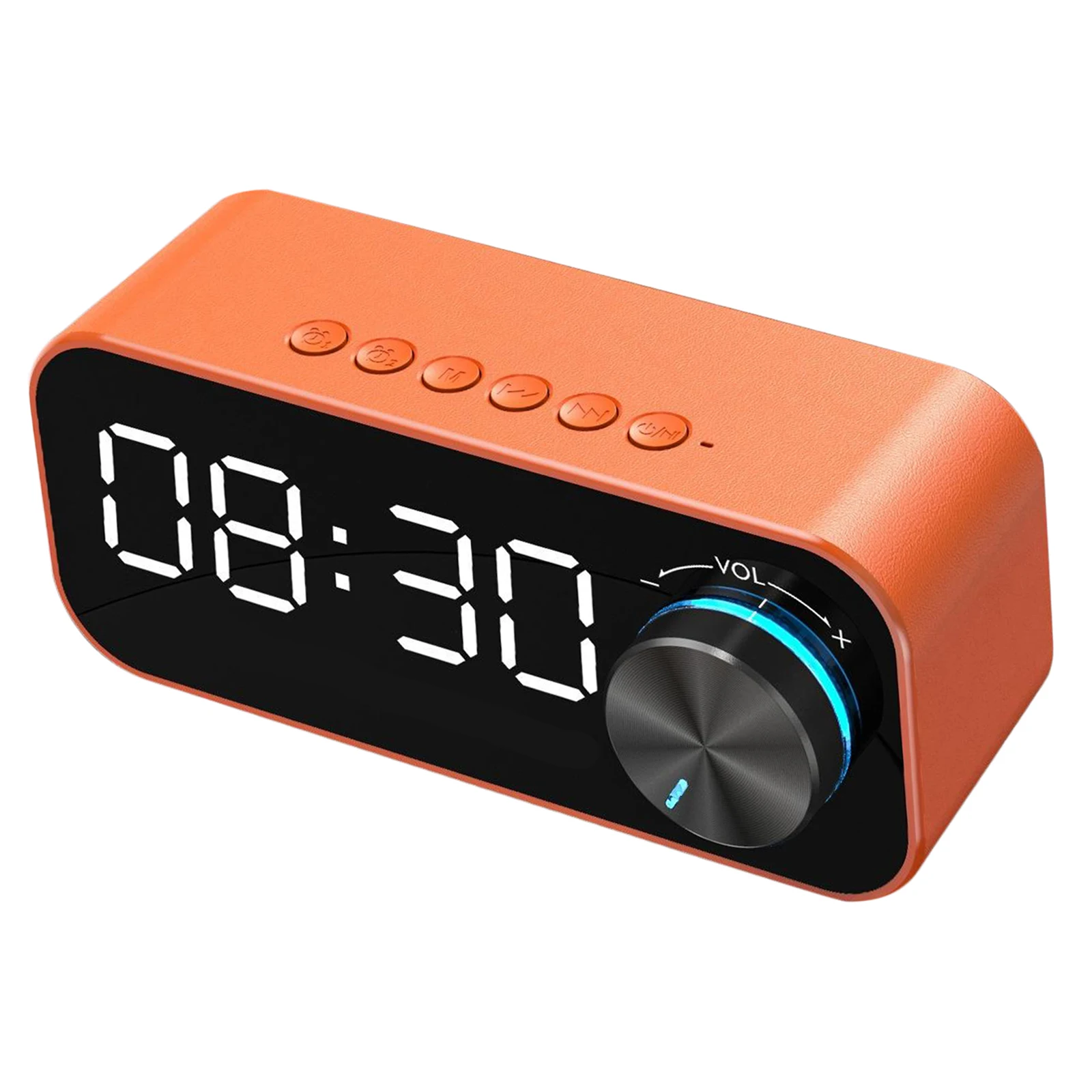 LED Alarm Clock with FM Radio Wireless Bluetooth Speaker Mirror Display Support Aux TF USB Music Player Wireless for Office Home