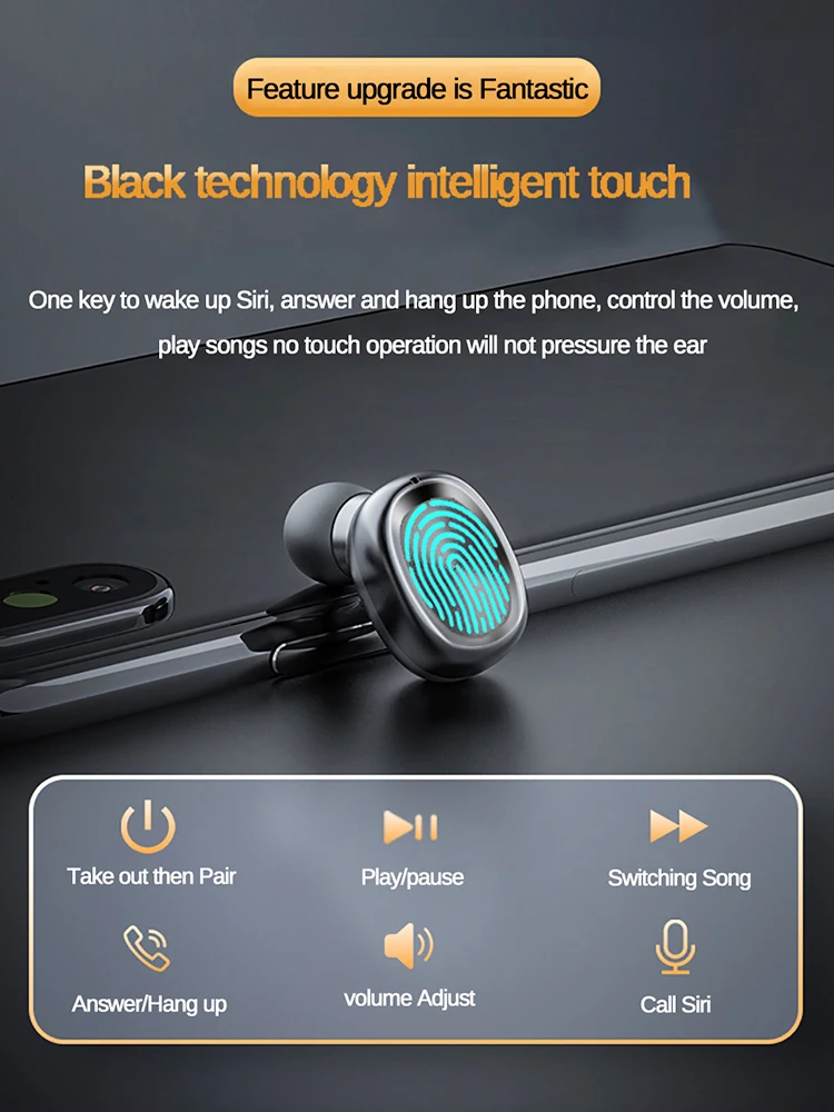 B9 Tws Earphones Wireless Bluetooth 5 0 Headphones 8D HIFI Stereo Bass Headest with LED Display Earphone Sport Music Auriculares
