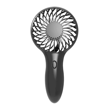 

Mini Handheld Fan Portable Summer Rechargeable USB 3-Gear Speed Adjustable(Black)