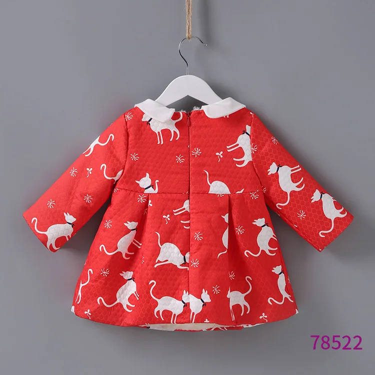 

Idea Childrenswear Winter New Style Children Shirt-Style Cartoon Girls Brushed And Thick Dress Long Sleeve Children