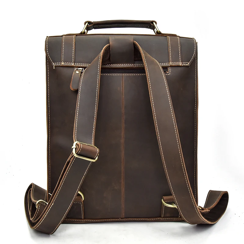MAHEU, винтажный рюкзак из коровьей кожи, Crazy Horse, кожаная сумка для путешествий, Большая вместительная сумка, сумка для ноутбука 14 дюймов, многофункциональная сумка