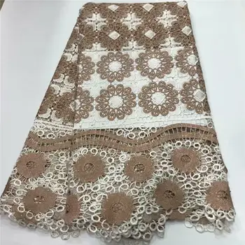 

Cheap African Lace Fabrics 5 Yards Tulle Embroidered Stone Lace Fabric High Quality French Lace Fabric for Woman Party JXW-133