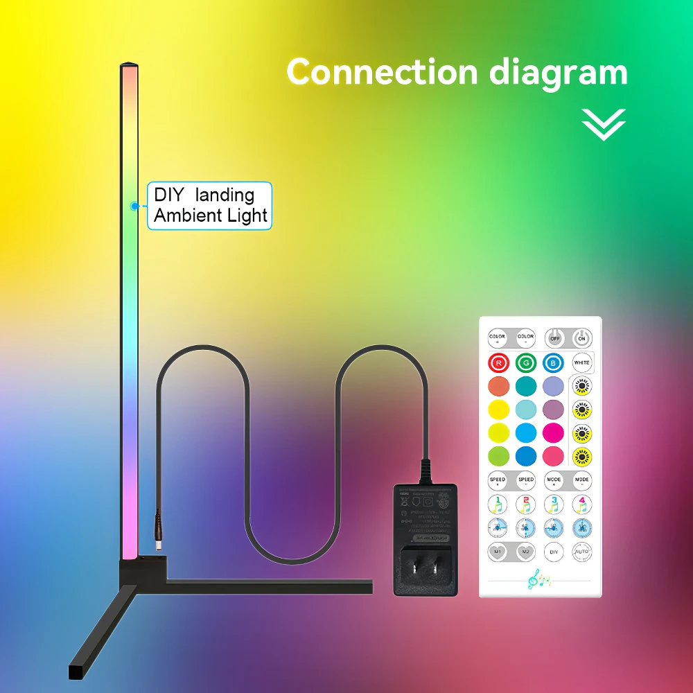 Светодиодсветильник лампа RGB угловая для гостиной Напольная Лампа с