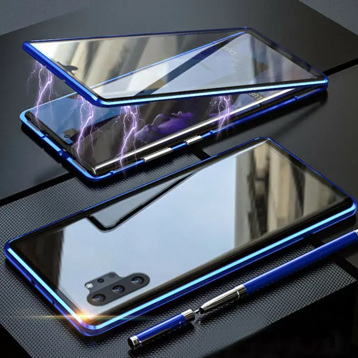 Магнитный абсорбционный Передний+ задний стеклянный чехол для samsung Galaxy Note 10 Plus GV99