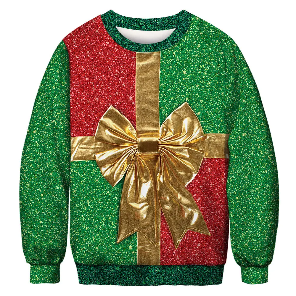 Осенний уродливый рождественский свитер, рождественские худи, толстовки для мужчин и женщин, 3D забавный принт, свитера с длинным рукавом, джемпер, пуловер, топы - Цвет: BFT033