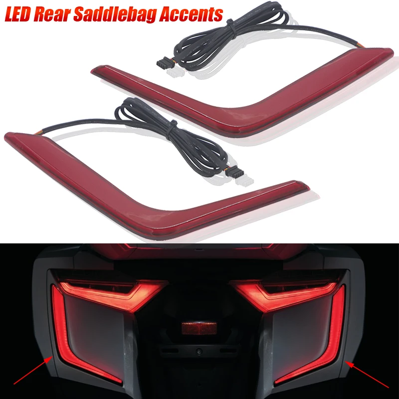 For Honda GL1800 GL 1800 Gold Wing Goldwing Omni LED Rear Saddlebag Accents F6B F 6 B