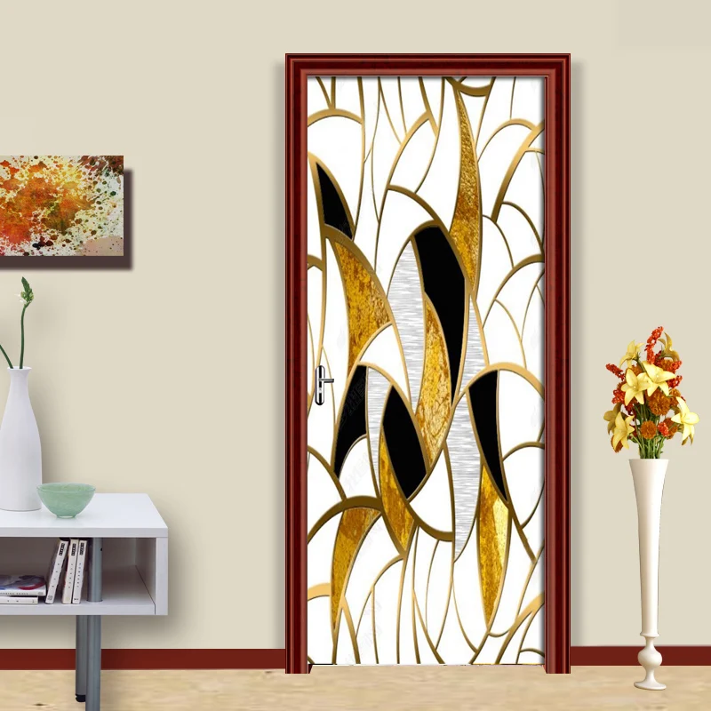 3D наклейки на дверь, ПВХ, самоклеющиеся обои, абстрактные рисунки, рисунки, украшение дома, водостойкая Фреска, наклейка для гостиной