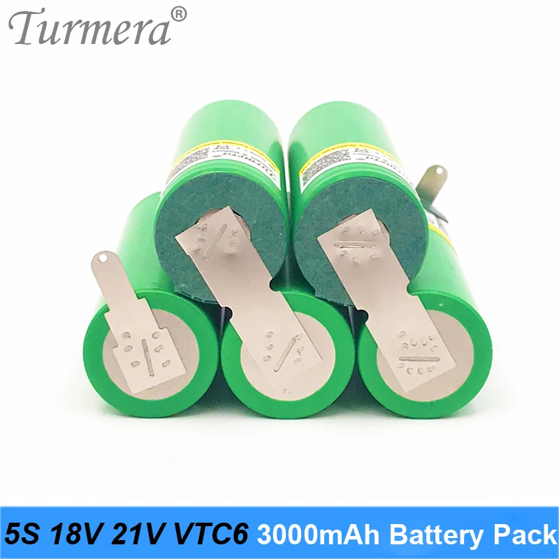 Turmera 18v battery pack us18650vtc6 3000mah 18650 vtc6 30a battery pack for 18650 5s battery screwdriver battery 5s 18v 21 battery for vacuum cleaner customize 05