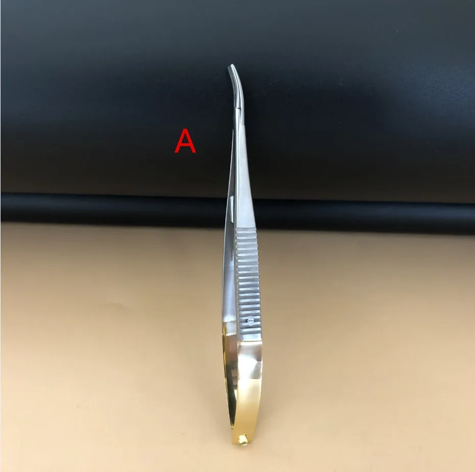 A 1PCS 1 шт. Стоматологический Хирургический ортодонтический имплантат Кастровьехо иглы держатели 14 см CE инструмент/прямой/изогнутый для выбора - Цвет: A 1PCS